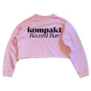 Baby Pink Kompakt Record Bar cropped Sweatshirt